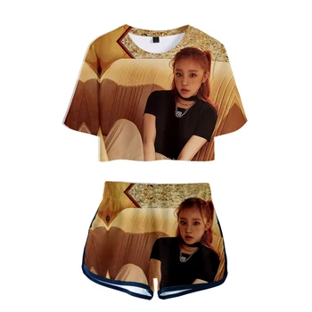 

Women Short Sleeves O-neck Harajuku Tshirt Print Pullovers Women's Hooded Lumbar Casual Outfit T-shirt+Pants Dropshipping 4XL