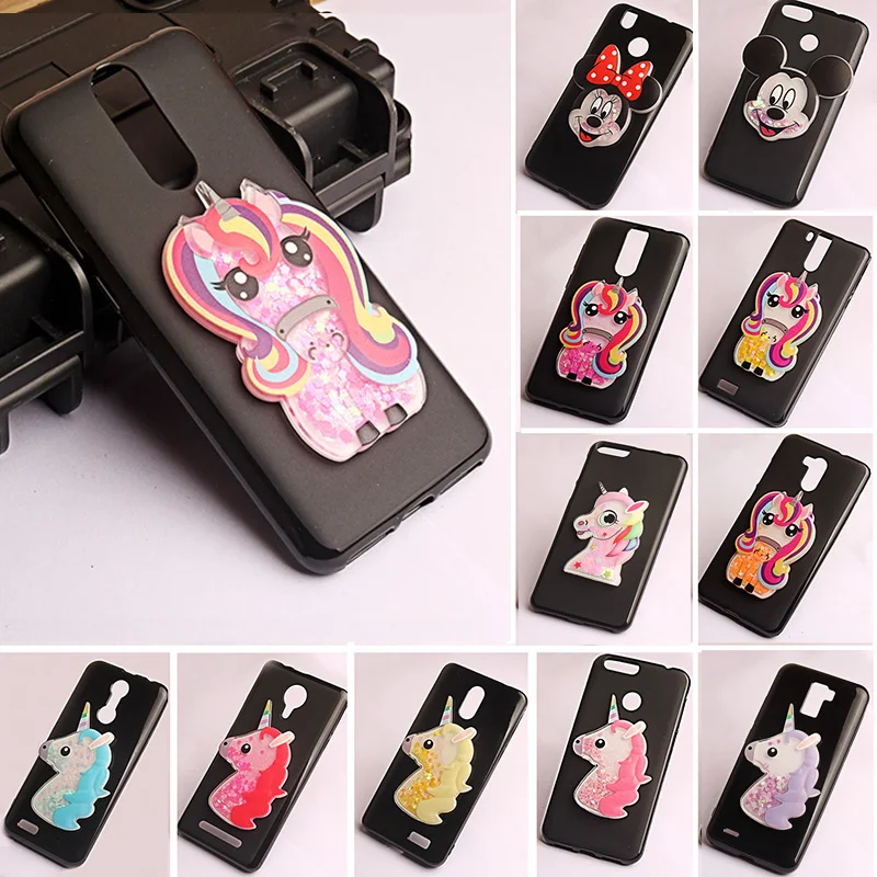 

3D Unicorn Quicksand Liquid Soft Silicone Case For Sharp Aquos S2 S3 mini Cover Cartoon Mickey Funda Coque Fashion Minnie Capa