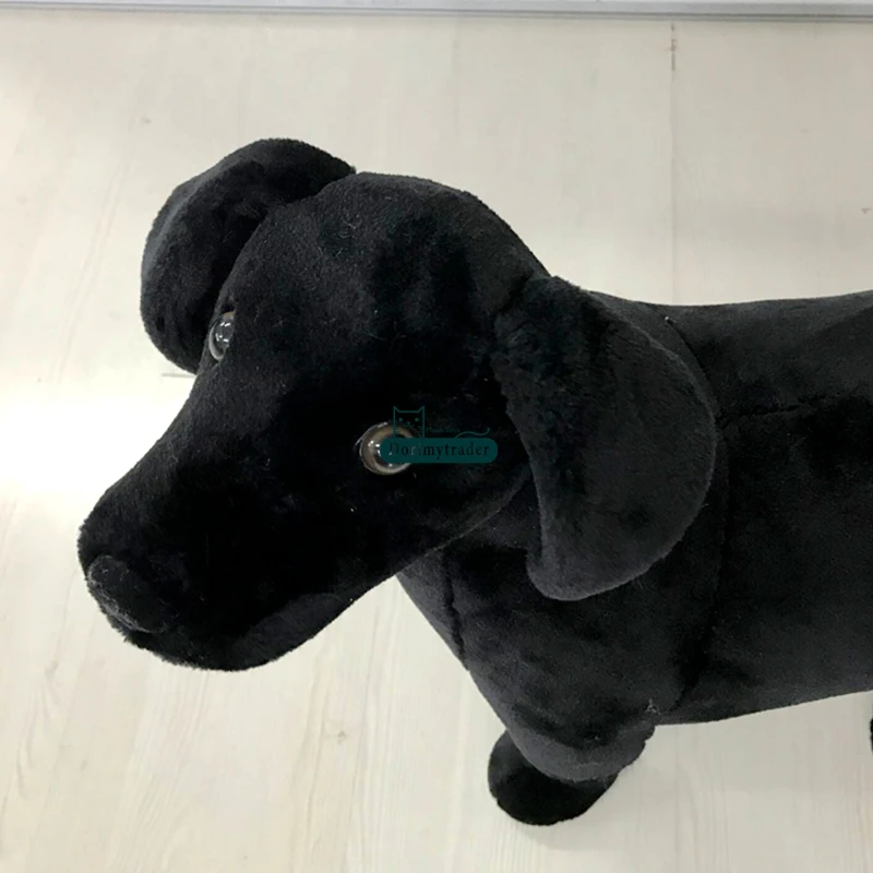 Dorimytrader реалистичные животные Лабрадор плюшевая имитация черная собака кукла может кататься на спине детский подарок украшение 40 см