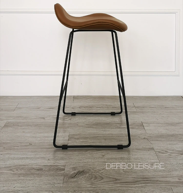 Современный классический модный Лофт Скандинавский дизайн популярный мягкий коврик из искусственной кожи металлическая основа для кухонной комнаты барный стул 1 шт