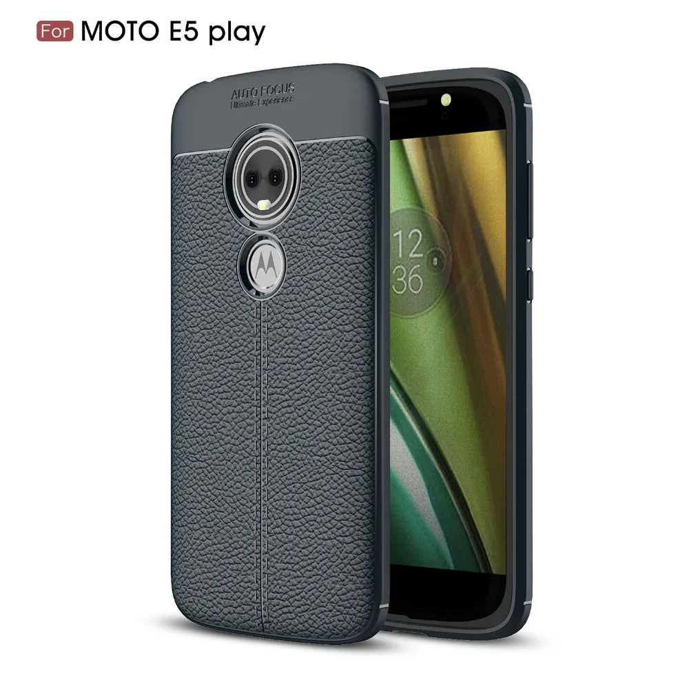 Мягкий ТПУ чехол для телефона BEFOSSON Moto E5 play сумка зернистый кожаный