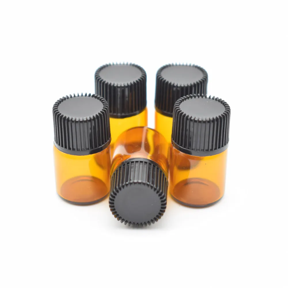 

1pcs x 2 ml Amber Glass Essential Oil Bottle With cap HOT