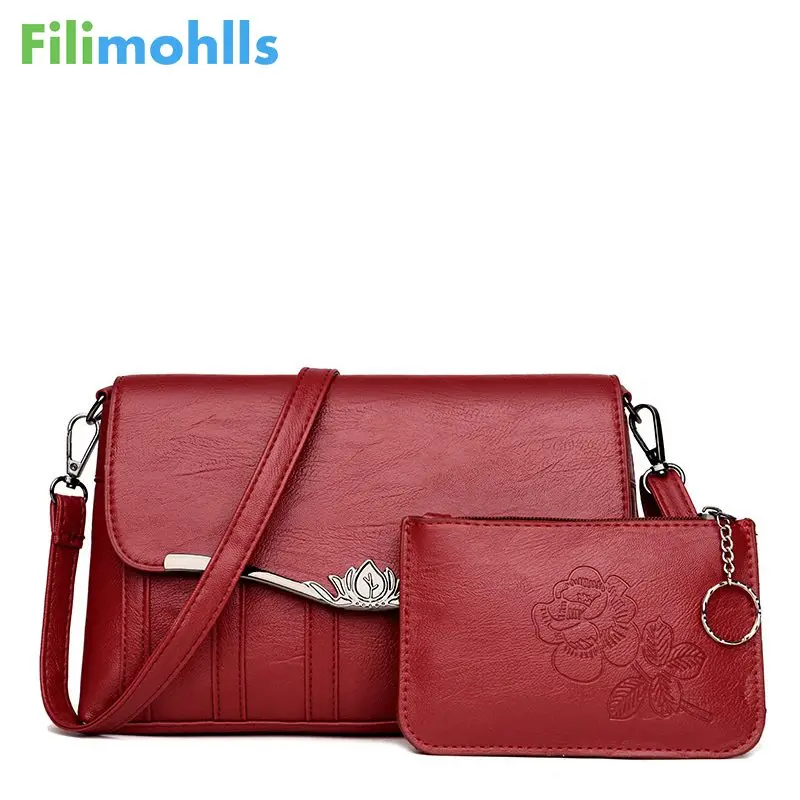 

2018 2 Set Baguette Crossbody Bags For Women Messenger Bags Women Shoulder Bag High Quality PU Leather Bolsas Feminin S1408