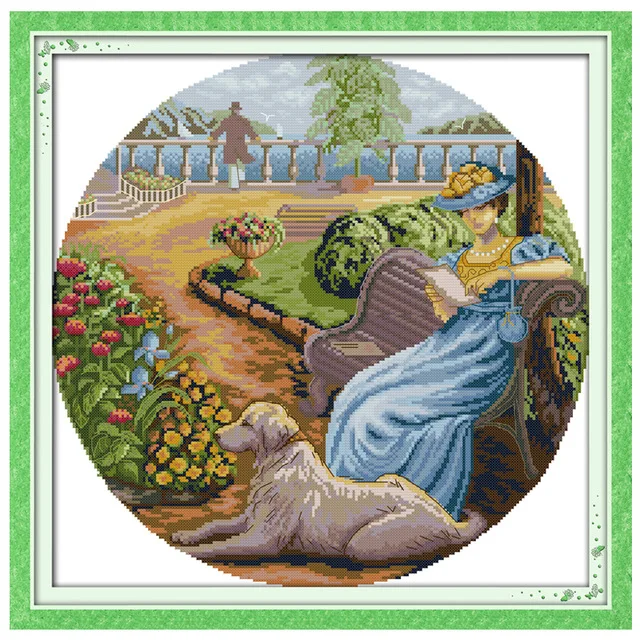 

oneroom Lady and Dog(2) Counted Cross Stitch 11CT 14CT Cross Stitch Sets Chinese Cross-stitch Kits Embroidery Needlework