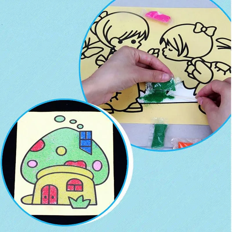 

Sand Painting Art Drawing Study Fun Toys Gift Children Kids Intelligence Education Tools DIY Cartoon Toy Random Pattern 1 pack