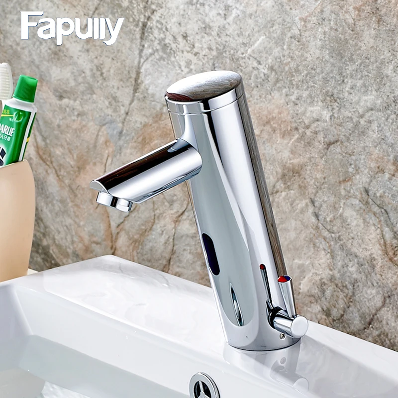 

JSD8902 Hot Cold Mixer Automatic Hand Touch Tap Hot Cold Mixer Battery Power Free Sensor Faucet Bathroom Sink