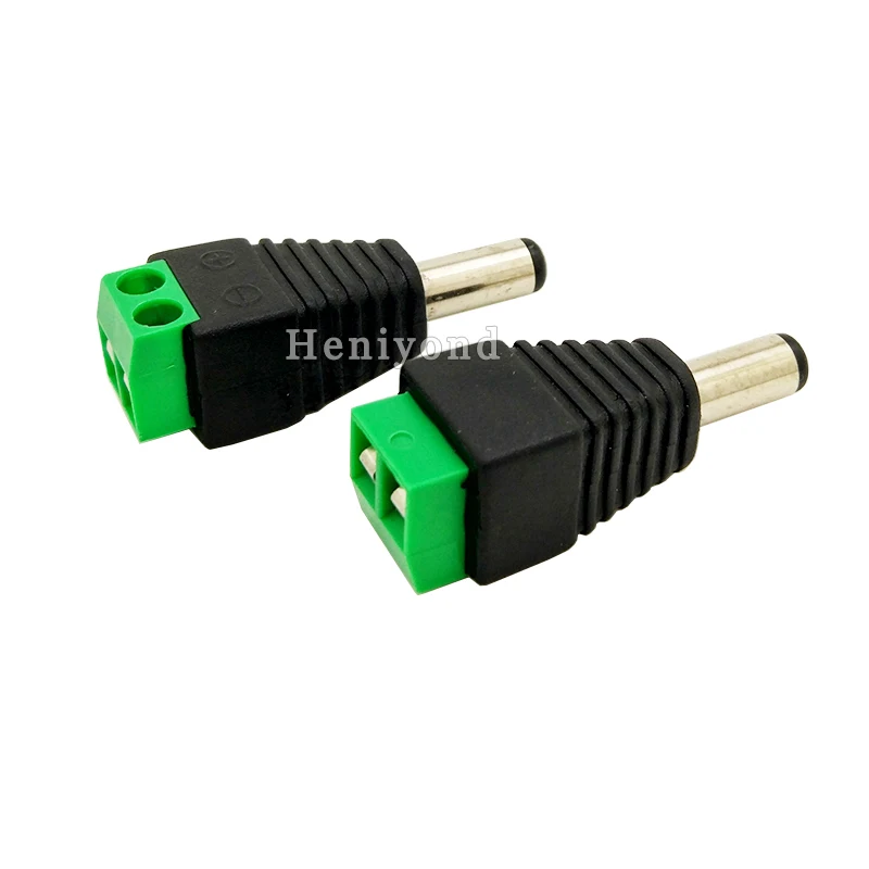 10Pcs New 5.5mm x 2.1mm DIY Male CCTV LED Male DC Power Plug Jack Adapter Connector