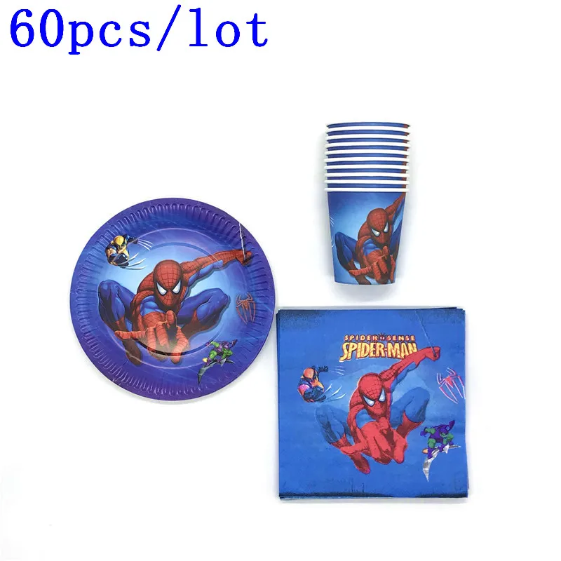 

60Pcs/Lot Cute Spider-Man Theme Venom Design Napkins Child Birthday Party Baby Shower Decorations For Family Party Supplies