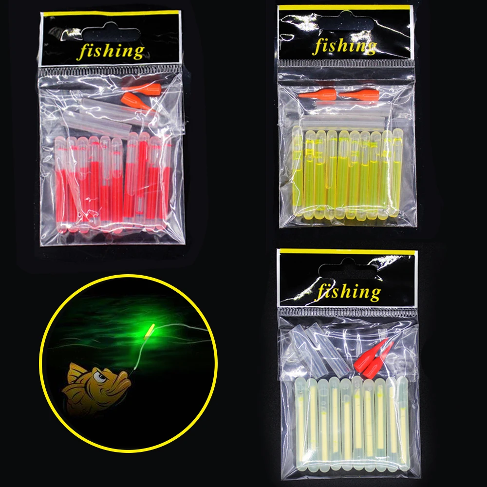 lightstick 10pcs/lot 4.0*38mm Fishing Light Visibility Glowing Fluorescent  Luminous Float Night Fishing Float For Carp 