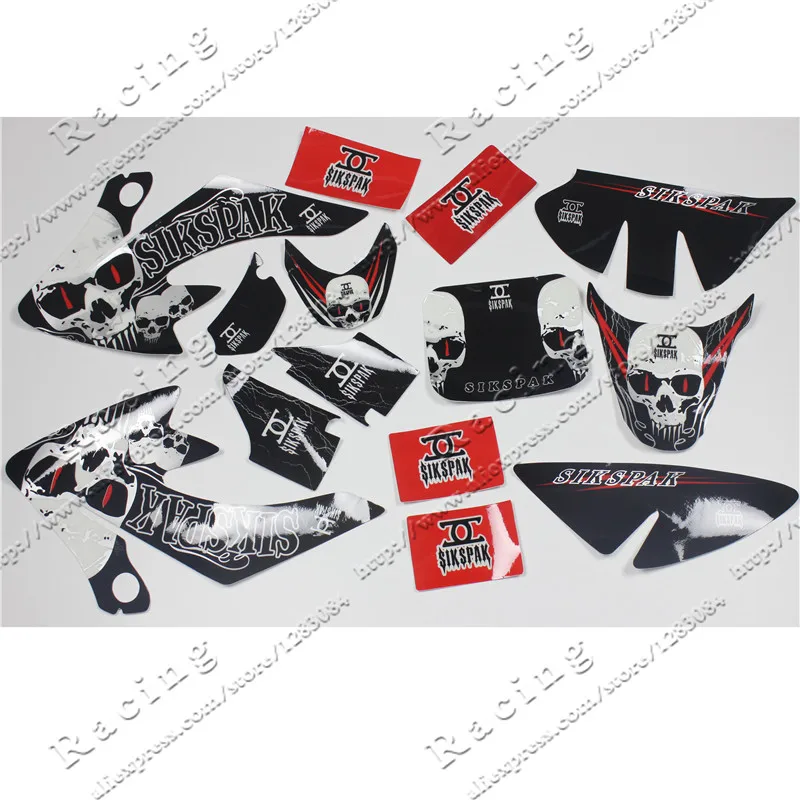 

3M Decals Emblems Stickers Graphics CRF50 SSR SDG DHZ Thumpstar pit dirt Bike Red/Black Colour4