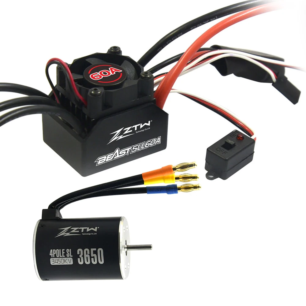 

Beast Brushless SL 3650B 3450KV Rc Car Motor With SLL 60A Waterproof ESC Set For 1/10 Rc Car Spare Parts