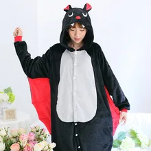 Kigurumi Black Bat Pajamas Animal Party Cosplay Costume Flannel Onesies Game Cartoon Animal Sleepwear