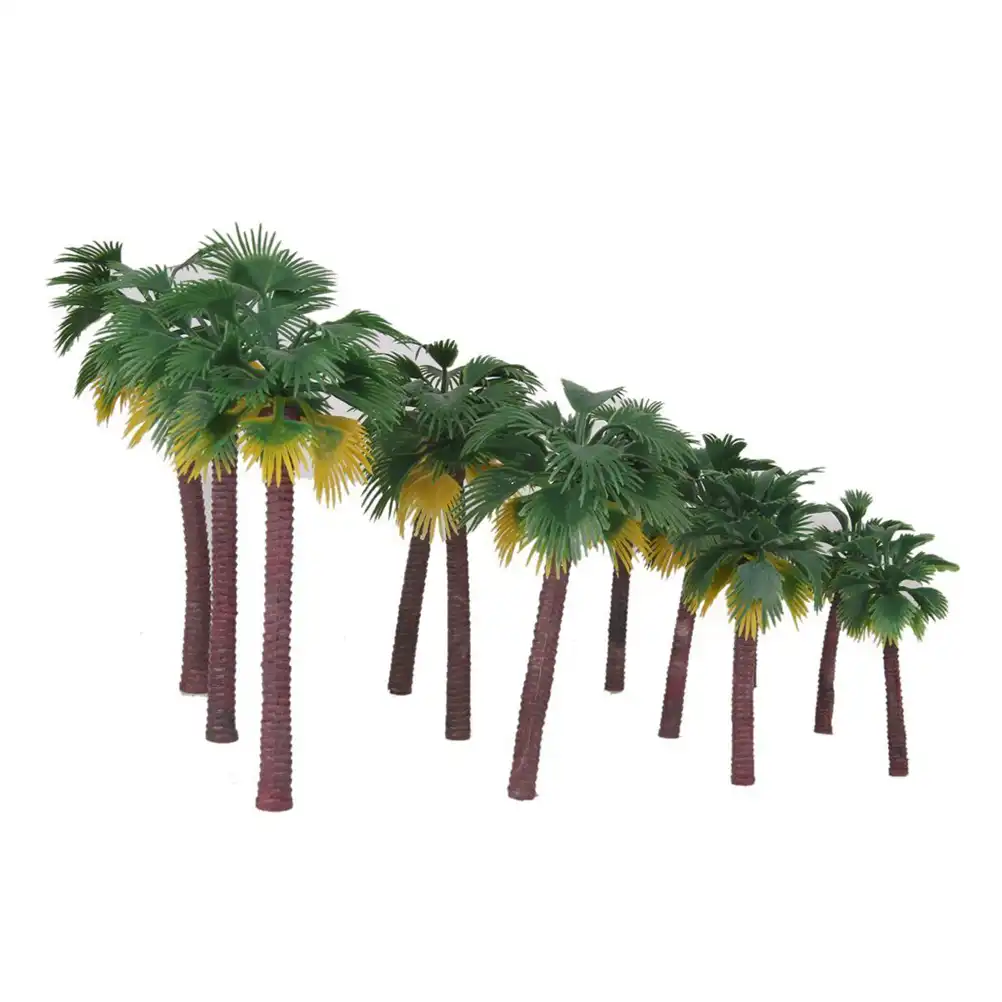 12pcs Layout Rainforest Plastic Palm Tree Model Tropical Dwarf Trees Building 12pcs Layout Rainforest Plastic Palm Tree Model Tropical Dwarf Trees Building