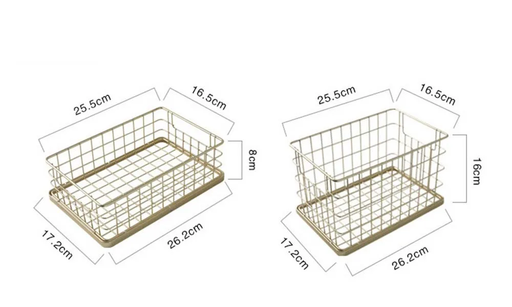Ins золотая металлическая корзина для хранения, скандинавский туалетный столик для ванной комнаты, органайзер для косметики, корзина для офисной мелочи, железная корзина