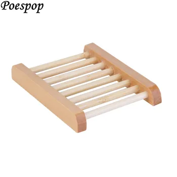

POSEPOP Natural Wood Soap Tray Holder Dish Storage Bath Shower Plate Home Bathroom Wash hot Soap Holder Storage Organizer