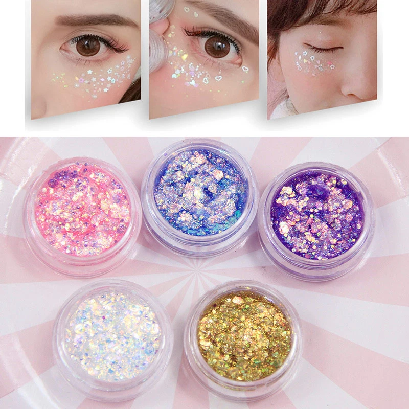 グラムアイグリッタージェルネイル髪ボディフェイスホログラフィックマーメイドネイルラメアートデコレーションフラッシュ Cream Glitter 装飾化粧品のためのパーティー Body Glitter Aliexpress