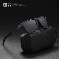 Durable Lightweight Polarized Sunglasses for Men with Anti - Glare Coating and Hard Case (Black hard case)