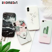 EKONEDA Soft TPU Phone Case For iPhone 6S Case Silicone Black Simple Scrub Back Cover For iPhone 7 6 6S 7Plus XS Max X 8 Case