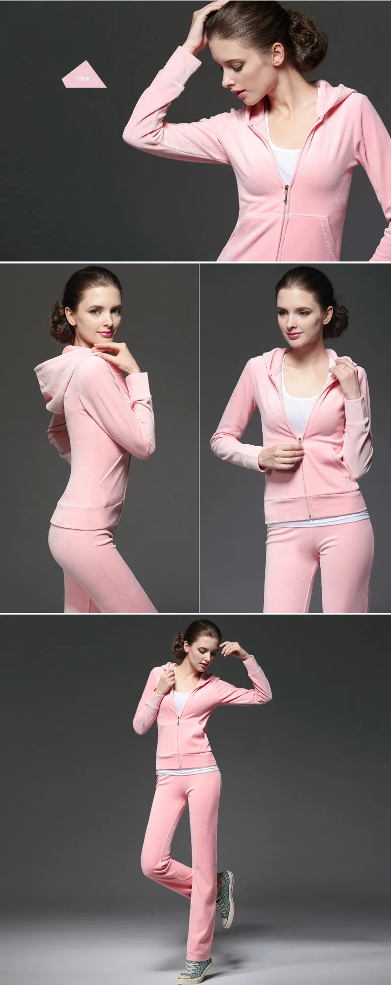 UMLIFE Sports Suit Women Velvet Tracksuit 2017 New Fitness Sport Casual Set Embroidery Fashion Jogging Suit Femme Track Suit  (23)