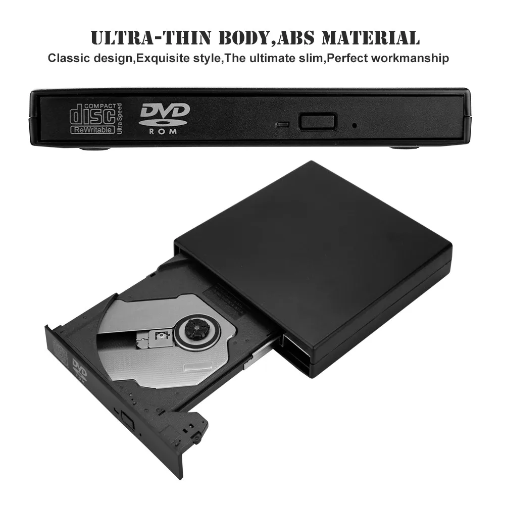 USB 2,0 Внешний DVD комбо Burner привод горелки CD+-RW DVD ROM для ПК компьютера ноутбука Мобильный Внешний привод