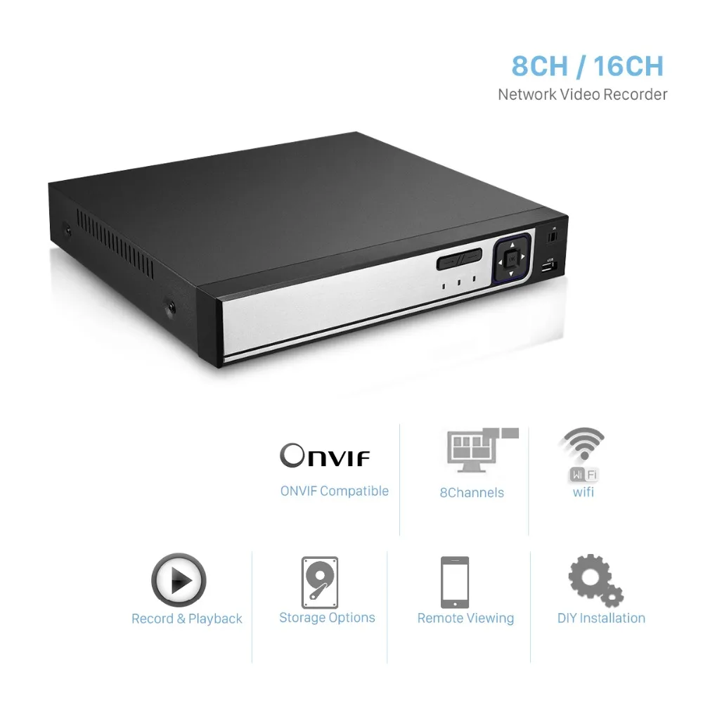 Видеорегистратор BESDER H.265 16 каналов 5 Мп NVR DVR ONVIF P2P XMEye сетевой видеорегистратор 1 SATA