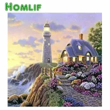5d diy заказной набор для картин из алмазов eigen foto Романтический Маяк полный квадратный стежок Алмазная вышивка мозаика