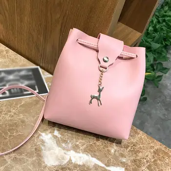 

Womens Leather Crossbody Bag Small Deer Pendant Shoulder Bags Purse Messenger Bag