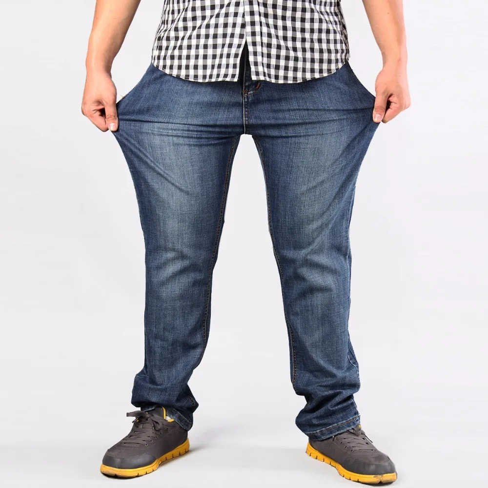 

Brand Men Plus Big Size Pants 38 40 42 44 46 48 50 52 Mens High Stretch Big and Tall Large Trouser Loose Jeans for Men