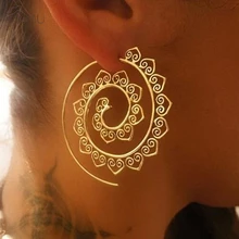 AOMU, стимпанк, круглые серьги-кольца для женщин, золотой, серебряный тон, большие круглые серьги, вечерние, аксессуары, этнические ювелирные изделия