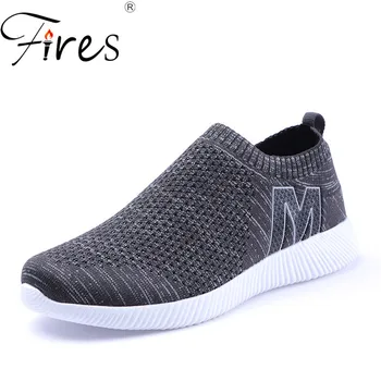 

Fires Men's Casual Shoes Unisex Breathable Summer Mesh Flat Shoes Couple Outdoor Comfortable Leisure Shoes Lightweight Loafers
