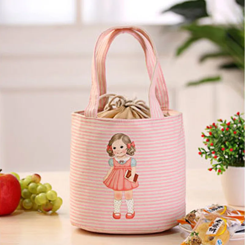 Портативная сумка для обеда с кулиской для милых девочек, Термосумка с изоляцией, сумка для обеда, сумка для хранения - Цвет: as show