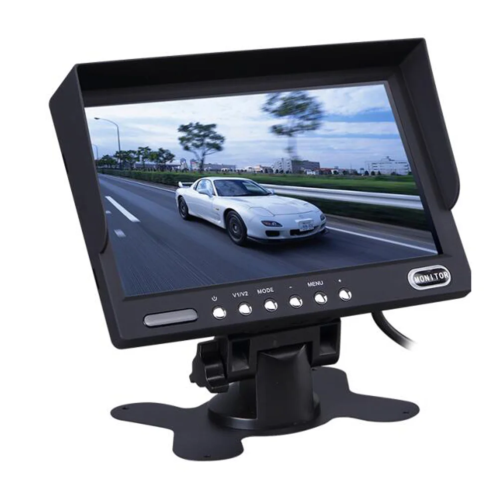 7 inch Car Rearview LCD Monitor with Aviation connector Sun Shade for car truck bus vehicle