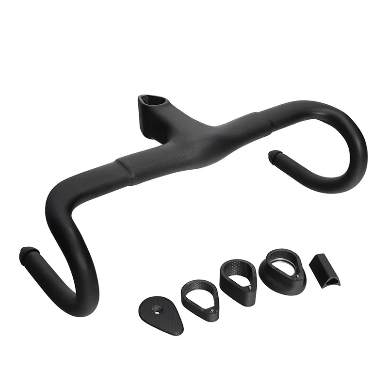 

Carbon Road Bike Handlebar Integrated 1K+UD 400/420/440mm x 90/100/110/120mm glossy matte Carbon Fiber Road Bicycle handlebar