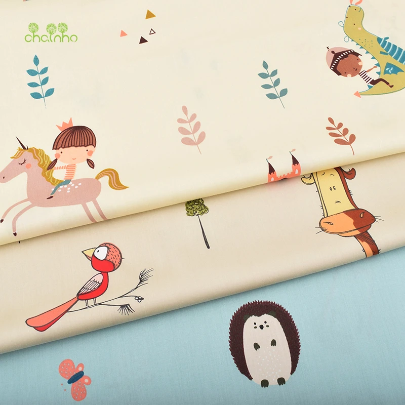 Chainho, набивная саржа хлопковая атласная ткань, мультфильм серии, для DIY шитья ребенка и детей лист, подушка, материал подушки