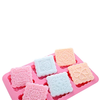 

Food Grade 6 Holes Silicone Moon Cake Mold DIY Cake Chocolate Cookie Soap Jelly Handmade Tools Kitchen Baking Supply