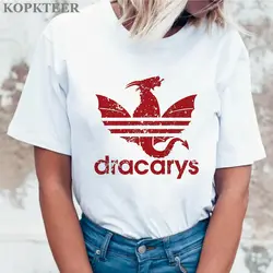 Camisetas Verano Mujer новинка 2019 года хлопок Harajuku Dracarys эстетики для женщин T футболка Femme модные свитера плюс размеры Одежда