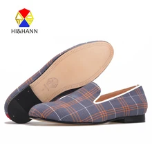 2017 high quality Plaid men Handmade shoes with Genuine leather insole and bottom Party and Banquet men loafers male’s flats