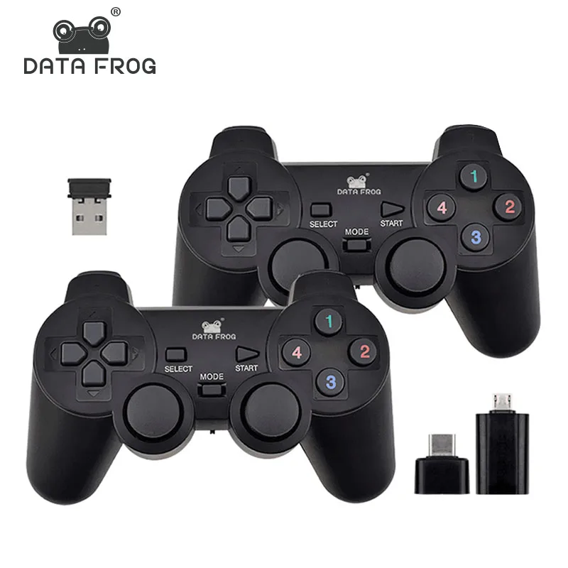 

Data Frog 2 Players 2.4G Wireless Game Gamepad Controller For Android Smart Phone Joystick For Android TV Box For PC Joysticks