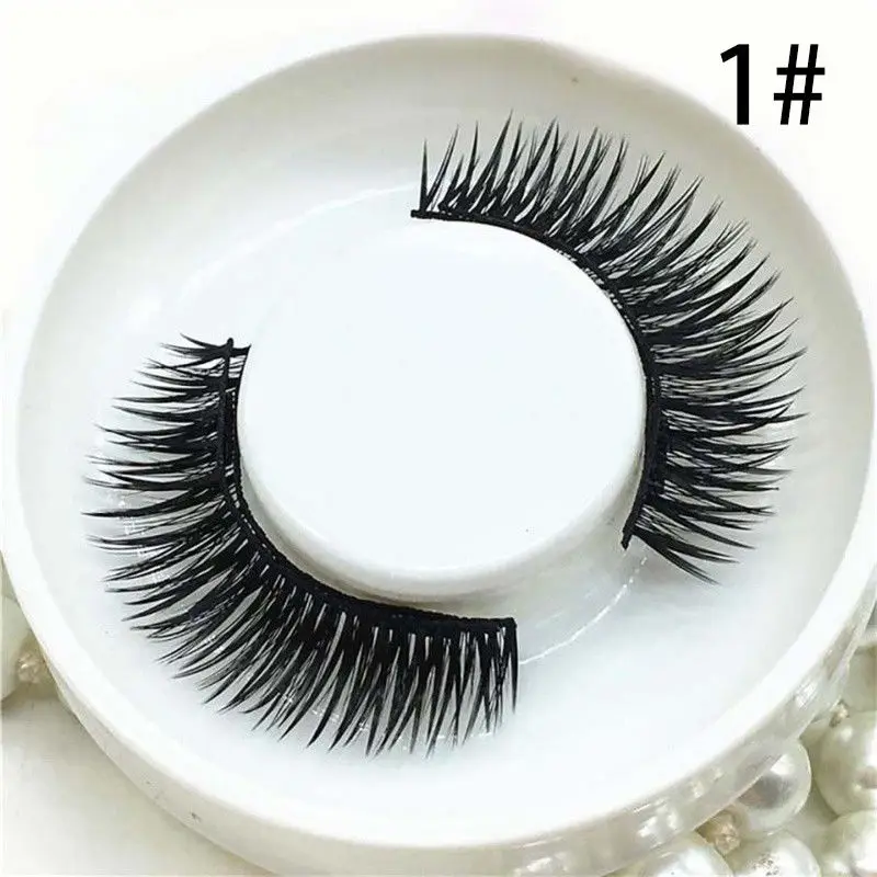 

3D Soft 2 Pairs Magnetic Eyelashes Thick HandMade Full Strip Faux Lashes long Lash Extensions 8 Style False Eyelashes Makeup