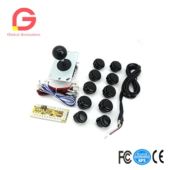 

Arcade Game Joystick Cabinet DIY Parts Kit For Mame Jamma & Fighting Games Support All Windows Systems - Color Black Kit
