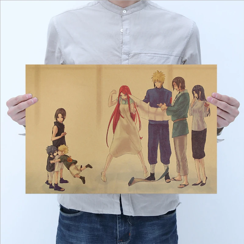 

L,Japanese Cartoon Comic/NARUTO Uzumaki Naruto J/kraft paper/Wall stickers/bar poster/Retro Poster/decorative painting 51x35.5cm