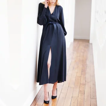 

Ukraine Maxi Dress Mujer New Arrival A-line Vestido Longo Dress Women 2019 Women's Acetate Side Slit Luxury Woman Summer Long