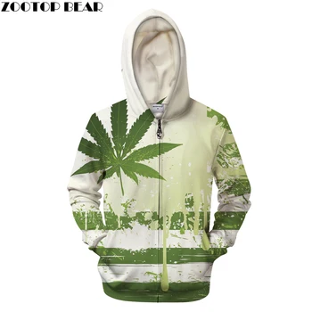 

Leaf 3D Hoodie Men Zipper Hoody Casual Sweatshirt Printed Brand Tracksuit Pullover Coat Streatwear Fresh DropShip ZOOTOPBEAR