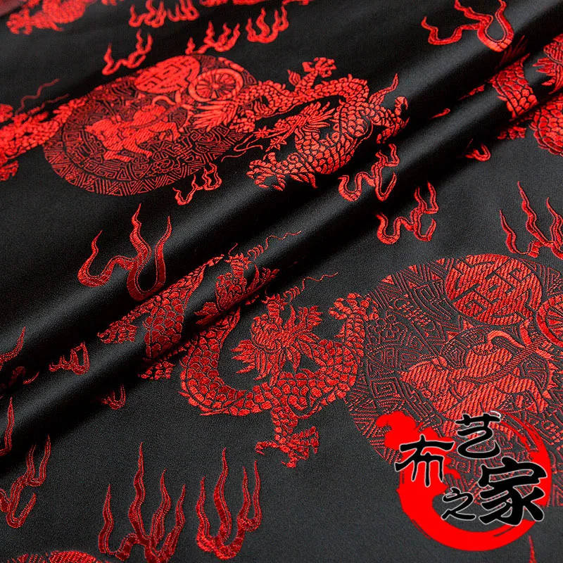 Китайский Дракон узор вышитые DIY ручной работы сумка, мебельное покрытие и одежда ткань ширина 0,75 м* шелк A64