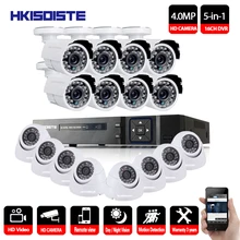 HKIXDISTE CCTV System 16CH 4MP HDMI Output Video Surveillance DVR Kit with 16PCS 4.0MP HD Home CCTV Security Camera System 