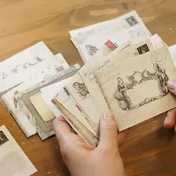 12 шт./компл./набор, мини-конверты из крафт-бумаги