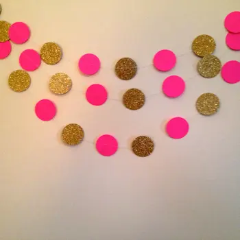 

Jumbo Hot Pink Wedding Garland, Paper Garland, Hot Pink Garland, Bridal Shower, Baby Shower, Birthday Party, Photo Prop, Gold