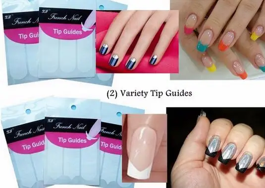 

Nail Art Form Fringe Guides Sticker DIY French Manicure 18Styles/set Nail Art Tips Nail Sticker