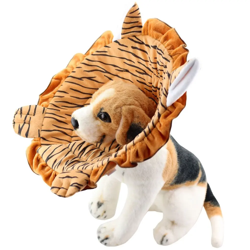 Bolbove Brown Tiger Pet Soft& Stylish Cone Recovery E-Collar for Dogs& Cats