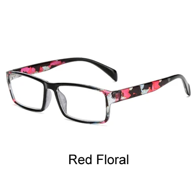 Ralferty, ретро очки для чтения, женские, Анти-усталость, Пресбиопия, очки с цветочным принтом, диоптрийные очки, A9883-1+ 1,0 1,5 2,0 2,5 - Цвет оправы: Red Floral